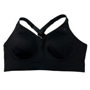 Champion Black Wireless Sports Bra Removable Cups Adjustable Straps Size Large